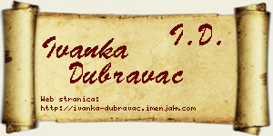Ivanka Dubravac vizit kartica